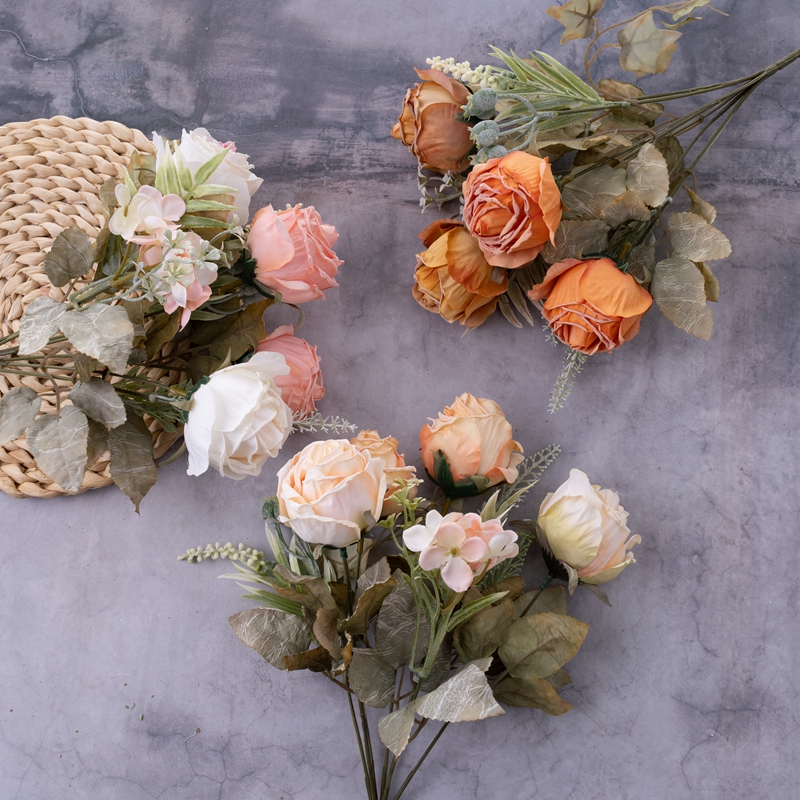 CL10502 Bouquet de fleurs artificielles Rose vente directe d'usine cadeau de saint valentin