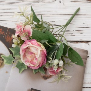 MW55704 Ramo de flores artificiales Rosa Venta caliente decoración de boda de jardín
