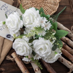 MW55729 Bouquet di fiori artificiali Rose Nuovo design Fornitura per matrimoni