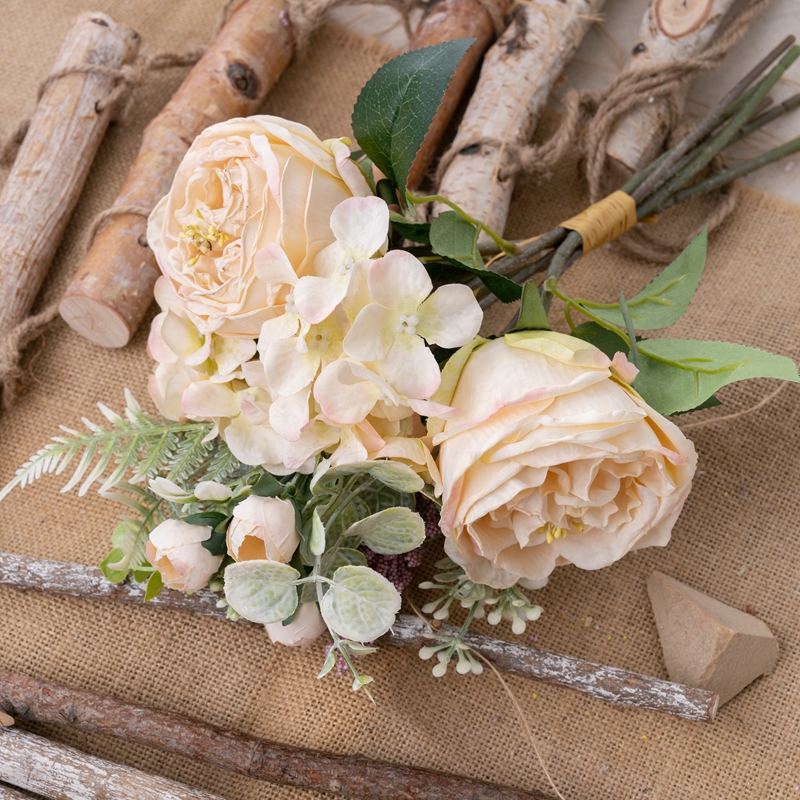 MW55749 Künstlicher Blumenstrauß Rose, realistische Garten-Hochzeitsdekoration