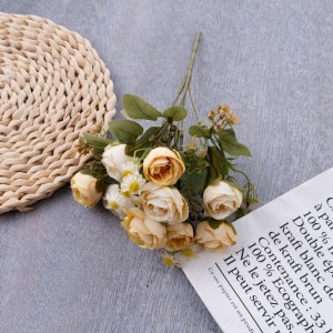 MW57516 कृत्रिम फूलको गुच्छा गुलाब तातो बिक्री विवाह सजावट