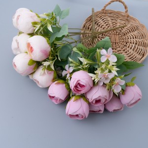 MW31513 Buquê de flores artificiais rosa venda direta da fábrica decoração de casamento de jardim
