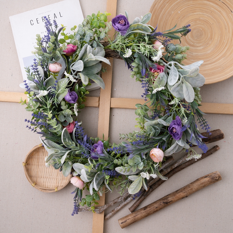 CL54578 Corona de flores artificiales Ranunculus Popular suministro de boda decoración de boda