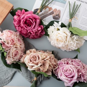 CL04514 Buquê de flores artificiais rosa peças centrais de casamento de venda quente