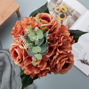 CL04515 Bouquet de fleurs artificielles Rose décoration de fête de haute qualité
