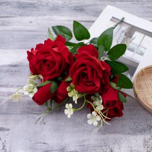 CL86503 Bouquet flè atifisyèl Rose Wholesale Wedding Centerpieces