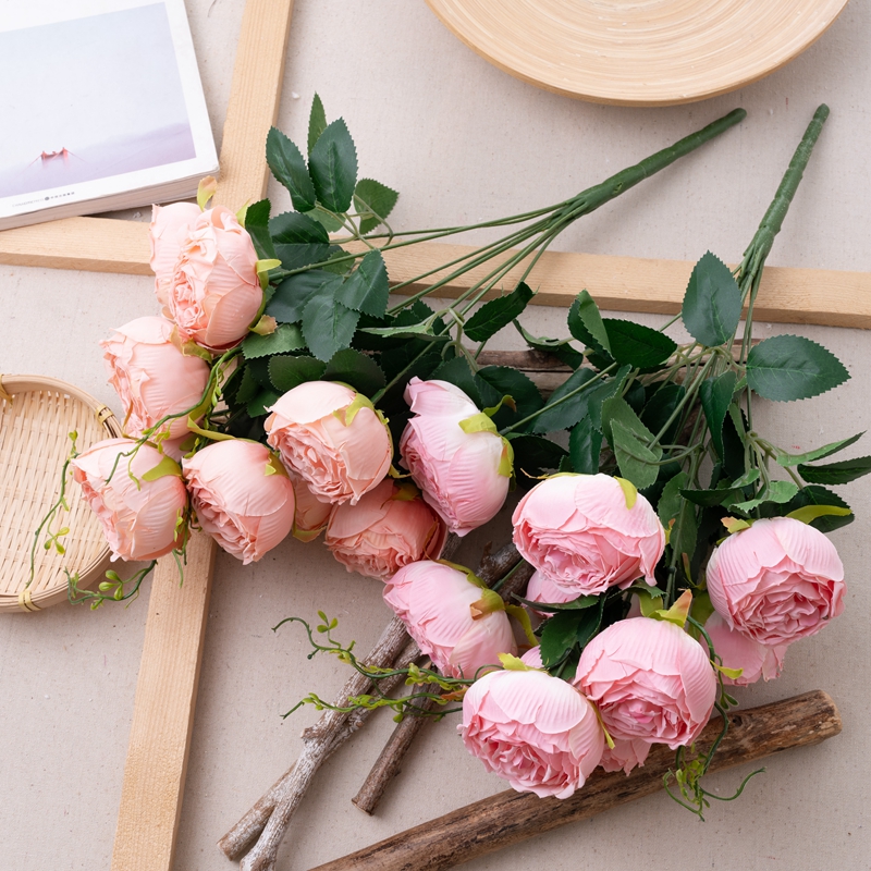 MW07505 Bouquet di fiori artificiali Peonia Decorazione realistica per matrimoni da giardino