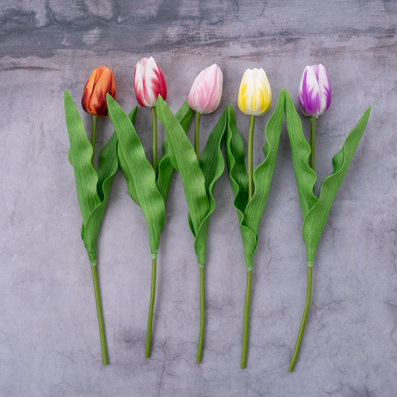 MW08517 Pabrik Bunga Tulip Buatan Penjualan Langsung Latar Belakang Dinding Bunga