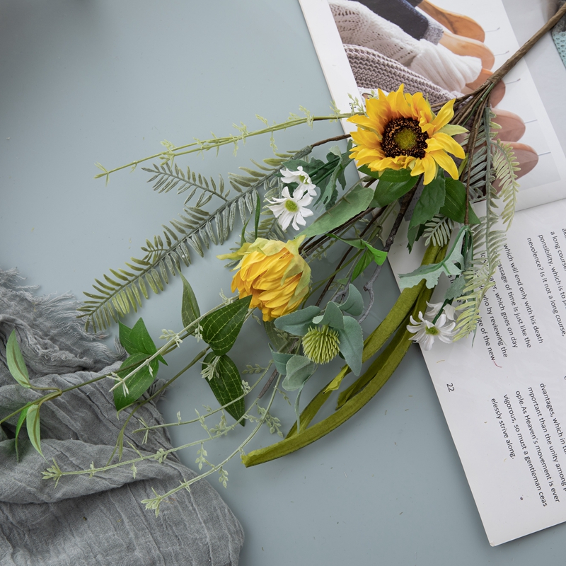 Bouquet de fleurs artificielles de tournesol, fleur décorative, offre spéciale, DY1-2026