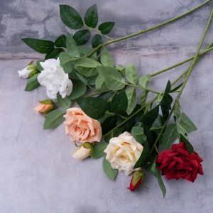 CL03511 Роза со вештачко цвеќе Популарно украсно цвеќе од свилени цвеќиња