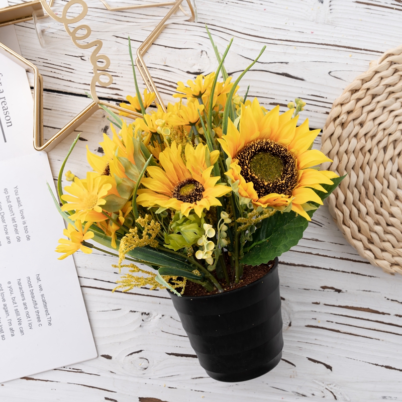 DY1-2739 Bonsai Sunflower မင်္ဂလာပွဲ အလှဆင်ခြင်း အရောင်းရဆုံး