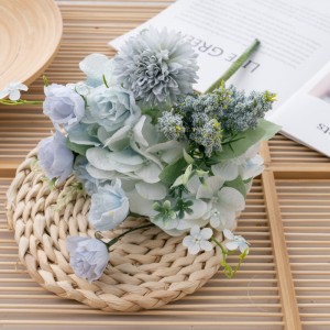 DY1-3320 Buchet de flori artificiale Trandafir de vânzare fierbinte pentru centru de nuntă