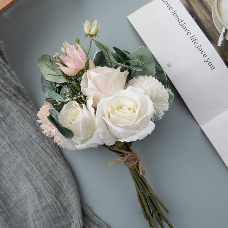 DY1-4042 Bouquet di fiori artificiali Rose Fornitura populari di matrimoniu