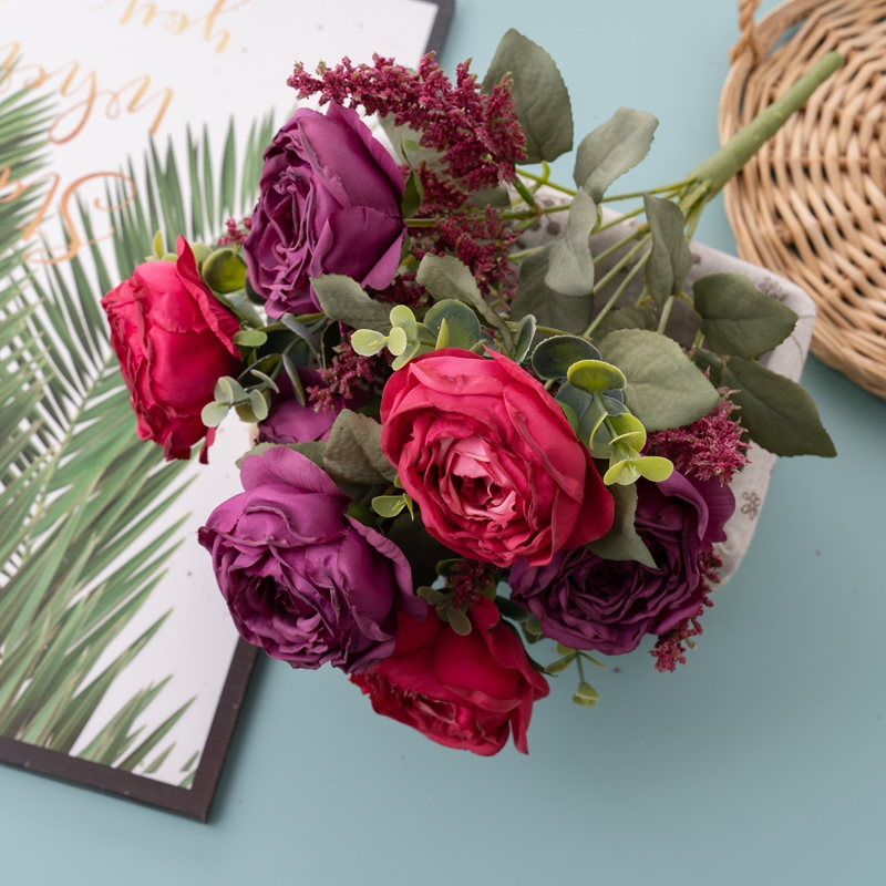 ДИ1-4539 Вештачки цветни букет ружа Висококвалитетни свадбени средишњи делови