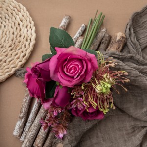 DY1-4563 Ram de flors artificials Rosa Nou disseny Flor decorativa
