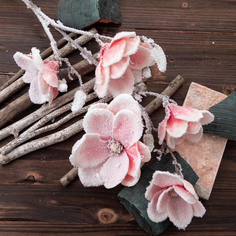 DY1-4573 Magnolia atifisyèl flè meyè kalite flè décoratifs