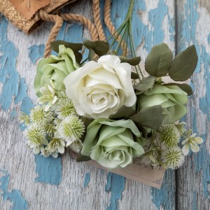 DY1-4598 Букет од вештачко цвеќе во роза Реалистични свадбени централи