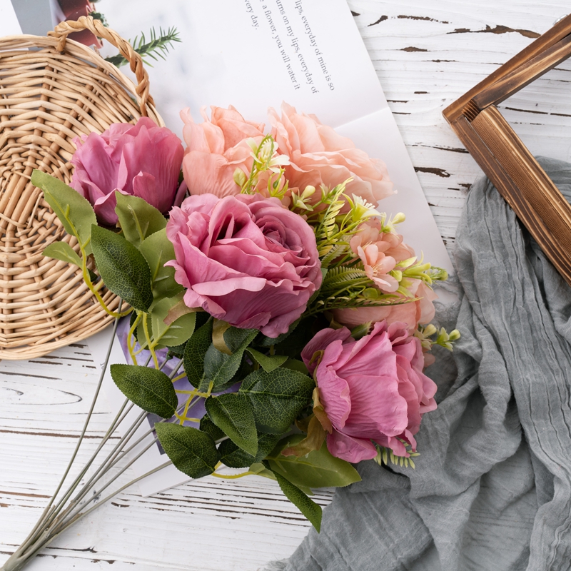 DY1-4989 Buket Bunga Buatan Mawar Dekorasi Pernikahan berkualitas tinggi