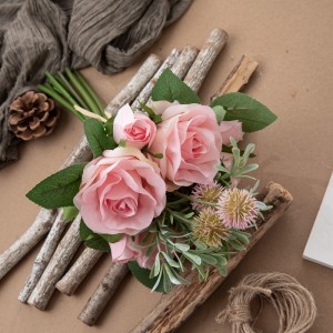 DY1-5651 mākslīgo ziedu pušķis ar rožu Populārs kāzu dekors
