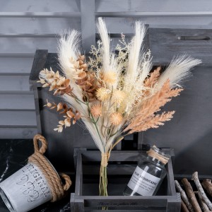 CF01324 Floral Bunch Artificial Home ໂຮງແຮມ Soft Installation Artificial Plants Fabric Pampas Plastic Eucalyptus Flcoked Astilbe