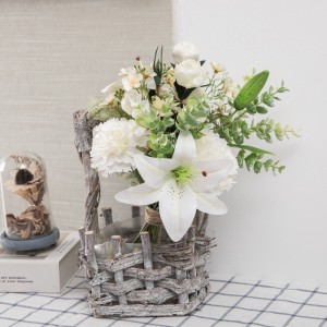 CF01181 Artificial Carnation Lily Bouquet ການອອກແບບໃຫມ່ ສວນ Wedding ອອກແບບງານບຸນ
