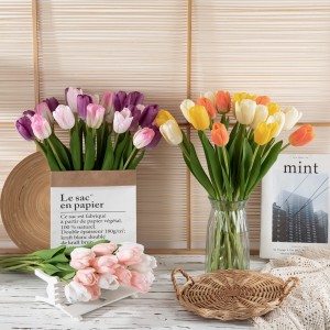MW59901 Nyankomst Kunstig blomst Real Touch Tulipanstilk Realistisk Bevart Hjemmefest Bryllupsdekorasjon