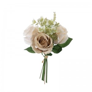 DY1-4550 Umelá kvetinová kytica Ruža Obľúbená záhradná svadobná dekorácia