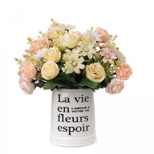 MW81110 Ram de roses artificials de cinc caps Centres de taules populars per a casaments Flors i plantes decoratives