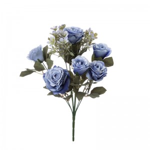 DY1-4576 Ubax Artificial Bouquet Rose Kulul Iibinta Ubaxa Xariirta