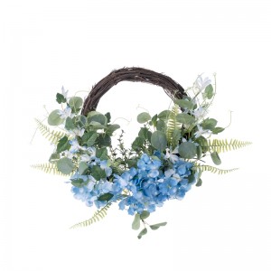 CL54528 wreath ດອກໄມ້ທຽມ Hydrangea ໂຮງງານຂາຍໂດຍກົງດອກໄມ້ປະດັບ