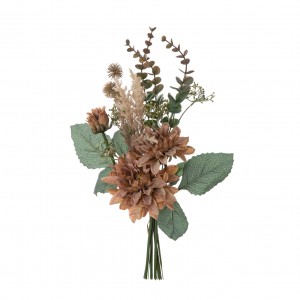 DY1-5327 mākslīgo ziedu pušķis, dālijas, populāri kāzu centrālie elementi