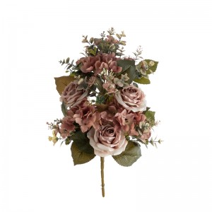 CL04504 Mākslīgo ziedu pušķis Roze Augstas kvalitātes ziedu sienas fons
