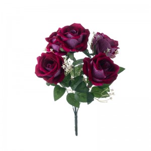 CL86504 mākslīgo ziedu pušķis, rožu karsti pārdod dārza kāzu dekoru