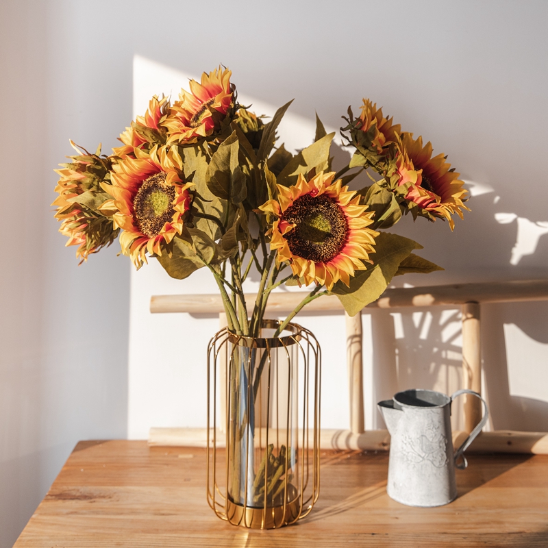 DY1-4317 ხელოვნური ყვავილი მზესუმზირის ცხელი გაყიდვადი დეკორატიული ყვავილების წვეულების დეკორაცია