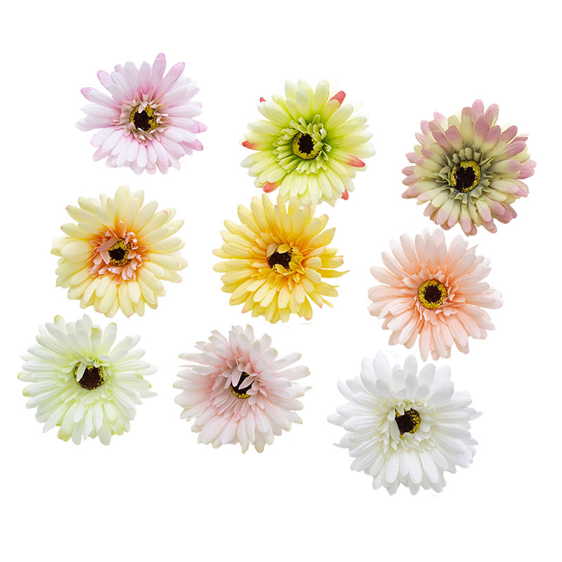 DY1-3338 Kokë Gerbera me lule artificiale mëndafshi Flor për dekorim të sfondit të murit të dasmës
