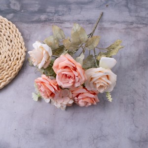 I-CL10501 i-Artificial Flower Bouquet Rose Iintyatyambo ezihombisayo ezikumgangatho ophezulu kunye neZityalo