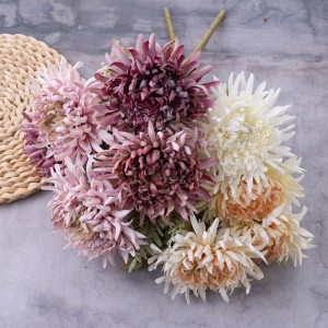 CL10508 Mākslīgo ziedu pušķis Krizantēma Augstas kvalitātes dekoratīvs zieds