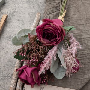 DY1-3976 Artificial Flower Bouquet Rose Feestlike dekoraasjes fan hege kwaliteit