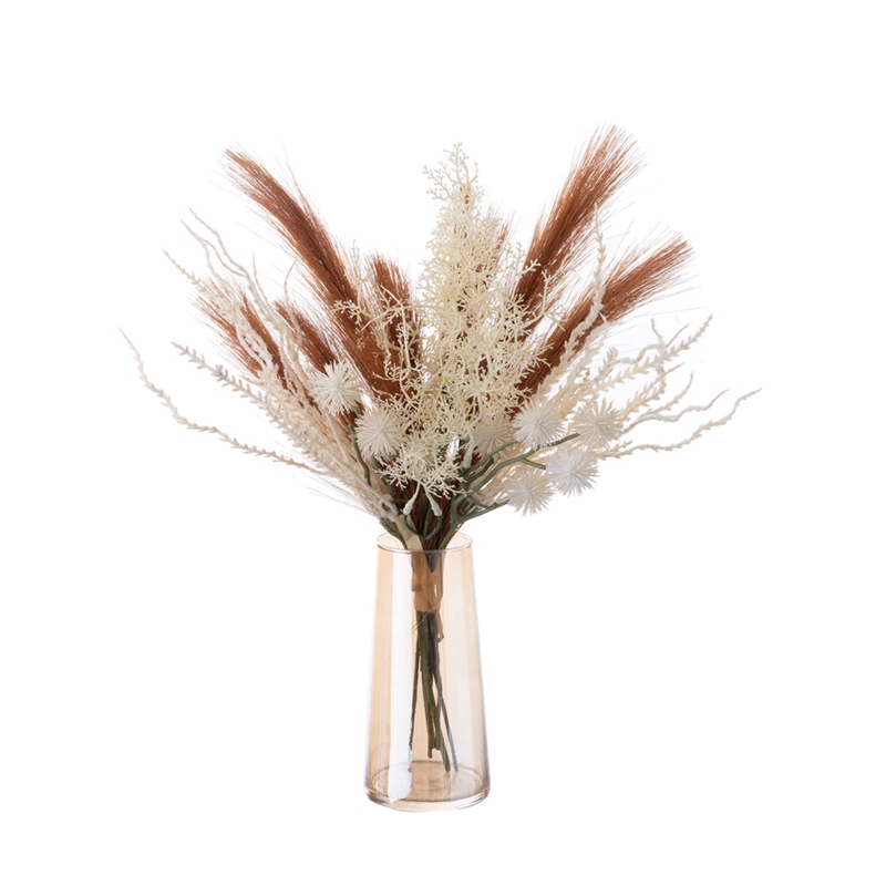 CF01320 قیمت رقابتی گل های مصنوعی برای پس زمینه لوازم جانبی پلاستیکی ابریشمی پامپاس گل مصنوعی