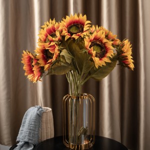 DY1-4317 Flor Artificial Girassol Venda Quente Decoração de Festa de Flores Decorativas