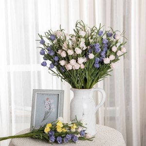 MW21801 Dekorasi Rumah Pernikahan Bunga Buatan PE Semprotan Mawar Sentuhan Nyata Dengan 9 Kepala Bunga