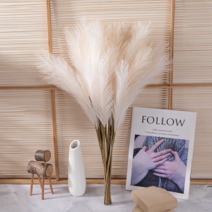MW85004 Amazon Hot Sale Artificial Beige Four Forked Fabrics Pampas Grass for Home Party Wedding Decoration