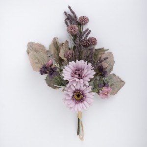 CF01014 Buquê de flores artificiais Gerbera crisântemo flores de seda realistas