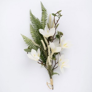 CF01032 ភួងផ្កាសិប្បនិម្មិត Magnolia Fern រោងចក្រលក់ផ្ទាល់ផ្កាជញ្ជាំងខាងក្រោយ