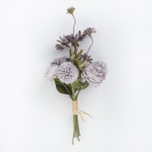 CF01035 Μπουκέτο Τεχνητού Λουλουδιού Πικραλίδα Καμέλια Χρυσάνθεμο Χονδρικό Διακοσμητικό Λουλούδι