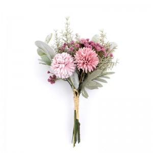 CF01063 Dandelion fuadain Dahlia Gypsophila Bouquet Dealbhadh Ùr Flùraichean is Lusan sgeadachaidh
