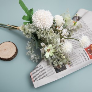 CF01107 Bouquet de fleurs artificielles boule de chrysanthème cadeau de fête des mères en gros