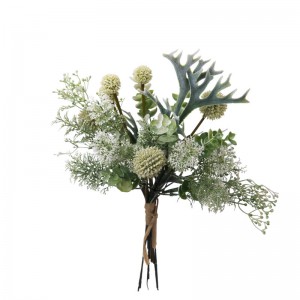 CF01115 Kunstig Staghorn Græs Torn Kuglebuket Nyt design dekorative blomster og planter