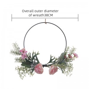 CF01120 Artificial Lotus uye Wild Chrysanthemum Wreath Wall Yakarembera Maruva Anoshongedza uye Zvirimwa