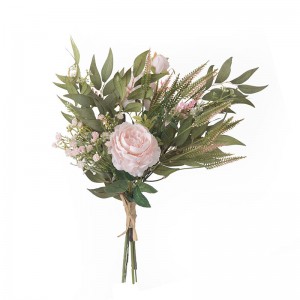 CF01133 Artipisyal nga Rose Bouquet Bag-ong Disenyo sa Garden Wedding Dekorasyon nga Bridal Bouquet